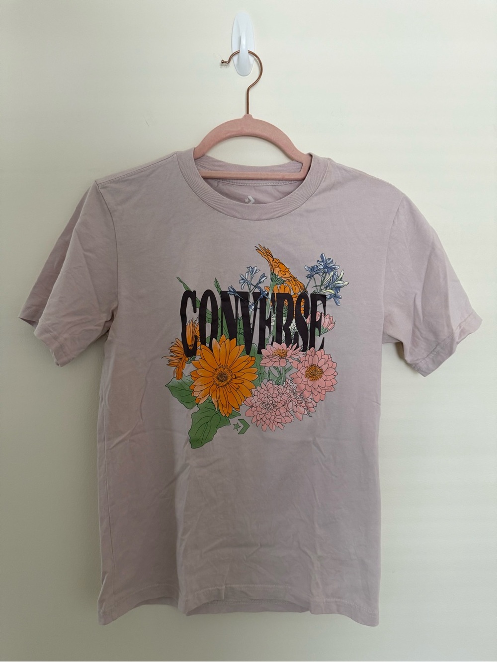 Converse Lavender Tee with Floral Logo